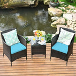 Wicker patio furniture set with coffee table showcasing durable design and weight capacity