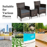 Wicker patio furniture set with coffee table showcasing durable design and weight capacity