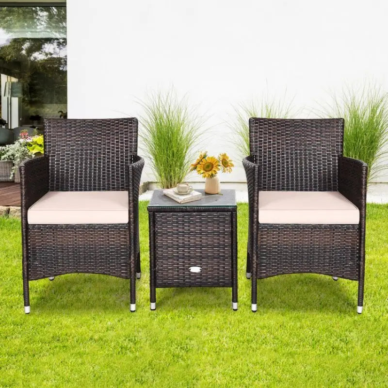 Wicker patio furniture set with coffee table showcasing durable design and ample weight capacity