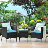 Wicker patio furniture set with coffee table, durable design and high weight capacity