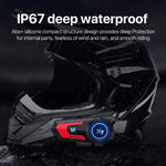 Black motorcycle helmet with communication device, X7 BT helmet headset with noise cancellation